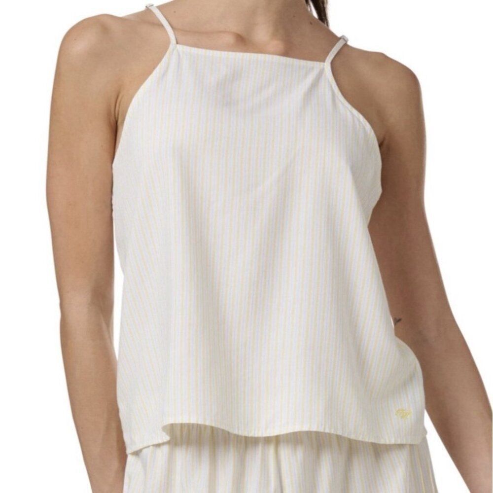 Tommy Hilfiger Yellow Blue Striped Cami Lightweight Pajama Top Women’s Size XL
